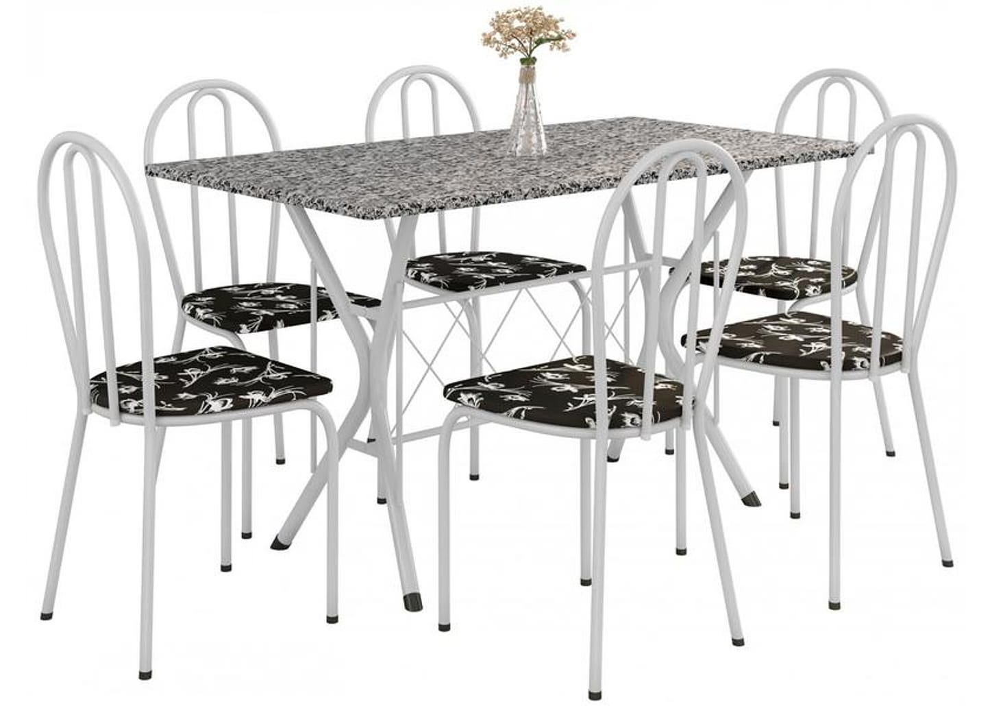 Mesa de Jantar 6 Lugares Retangular Branca - Artefamol América Bruna