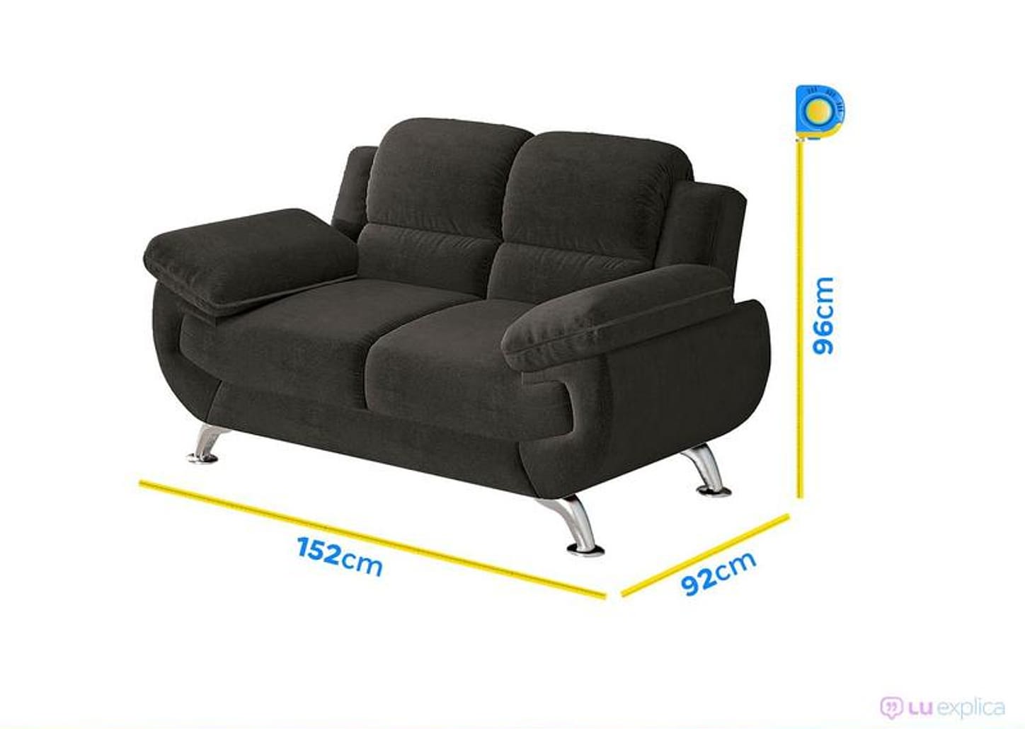 Sofá 2 Lugares Suede Spazium Linoforte