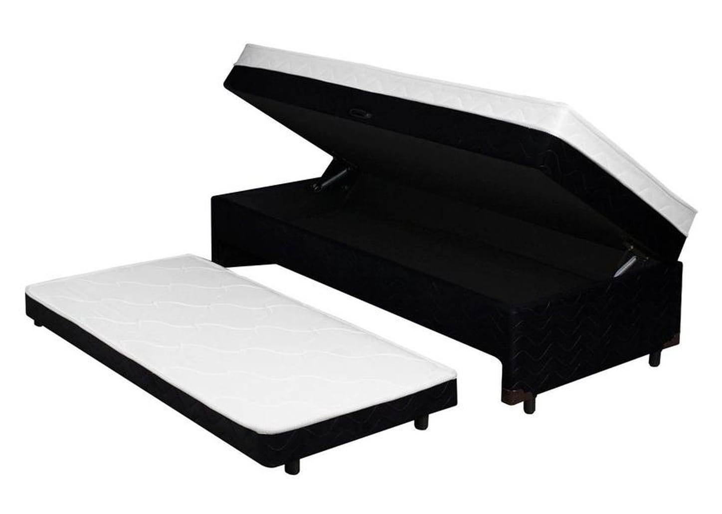 Cama Box Solteiro SMP Conjugada com Cama Auxiliar - LightSpuma BIBOX Baú Lady