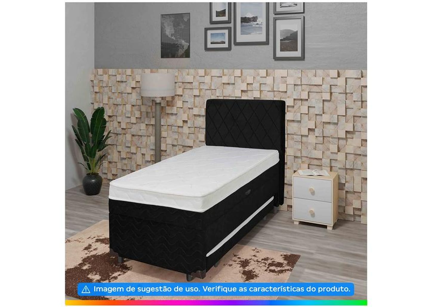 Cama Box Solteiro SMP Conjugada com Cama Auxiliar - LightSpuma BIBOX Baú Lady