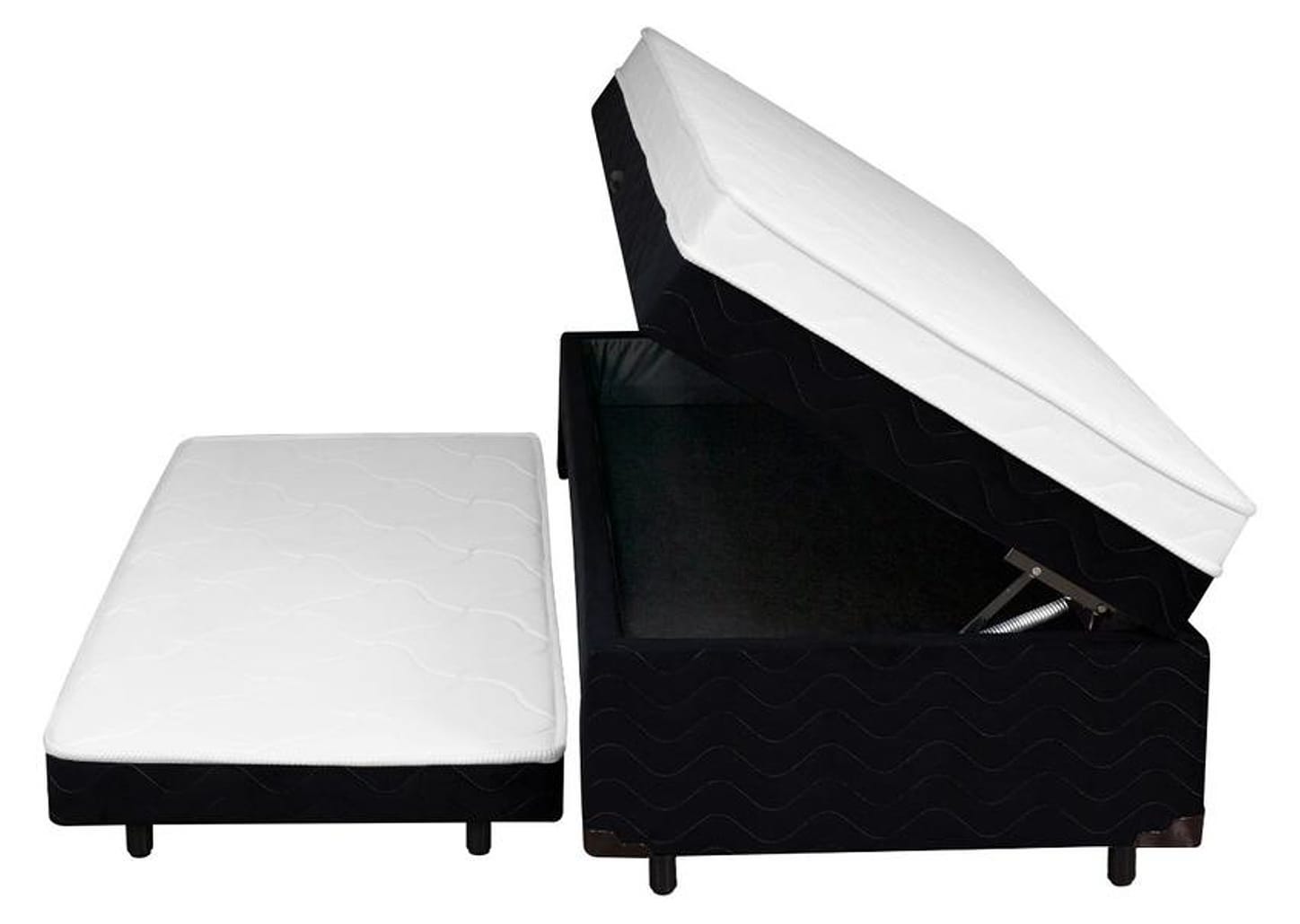 Cama Box Solteiro SMP Conjugada com Cama Auxiliar - LightSpuma BIBOX Baú Lady