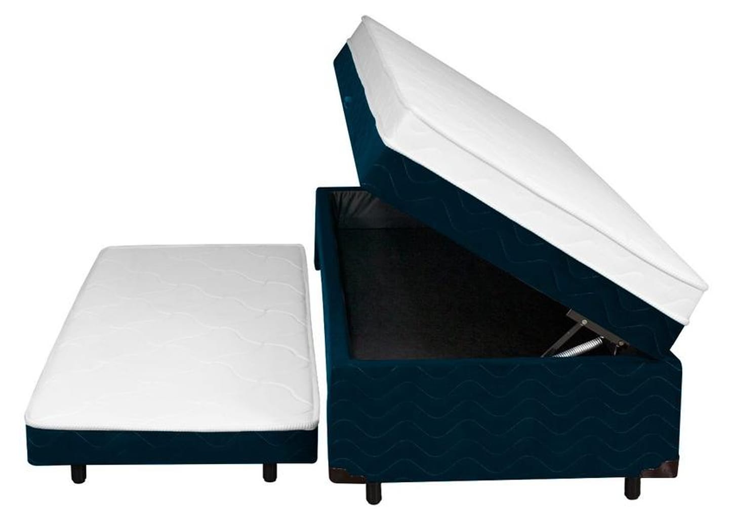 Cama Box Solteiro SMP Conjugada com Cama Auxiliar - LightSpuma BIBOX Baú Lady