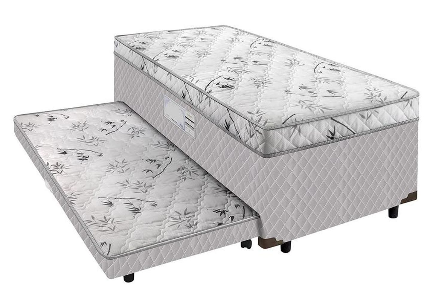 Cama Box Solteiro SMP Conjugada com Cama Auxiliar - Ortopédica 88x188cm Lightspuma Carol