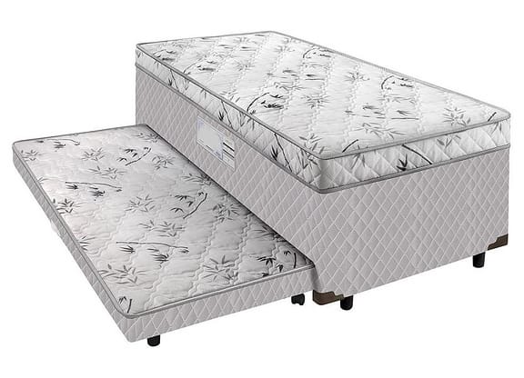 Cama Box Solteiro SMP Conjugada com Cama Auxiliar - Ortopédica 88x188cm Lightspuma Carol