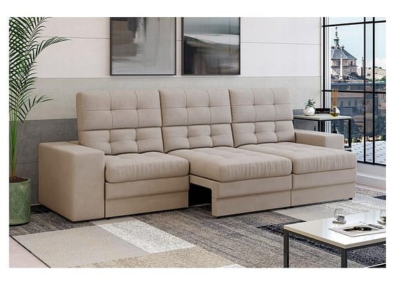 Sofá Retrátil Reclinável 4 Lugares Veludo Roma Besthouse