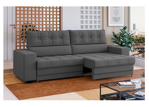 Sofá Retrátil Reclinável 3 Lugares Veludo Omega Besthouse