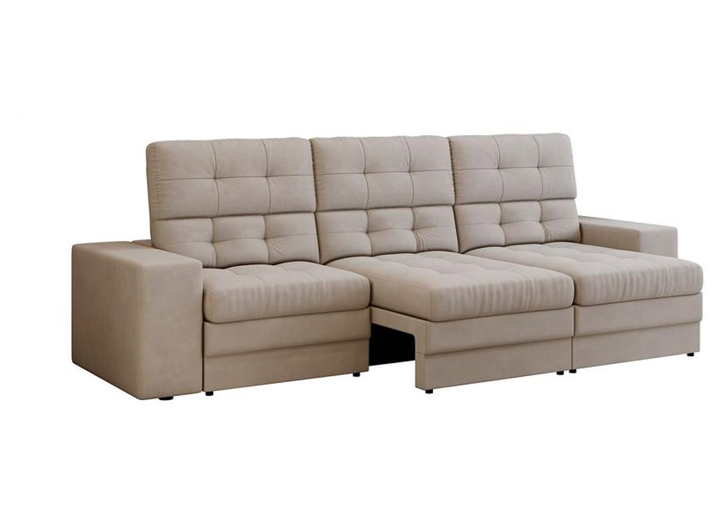 Sofá Retrátil Reclinável 4 Lugares Veludo Roma Besthouse