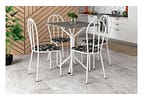 Mesa de Jantar 4 Cadeiras Quadrada Branca Artefamol America Thais