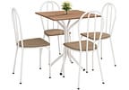 Mesa de Jantar 4 Cadeiras Quadrada Branca Artefamol America Thais