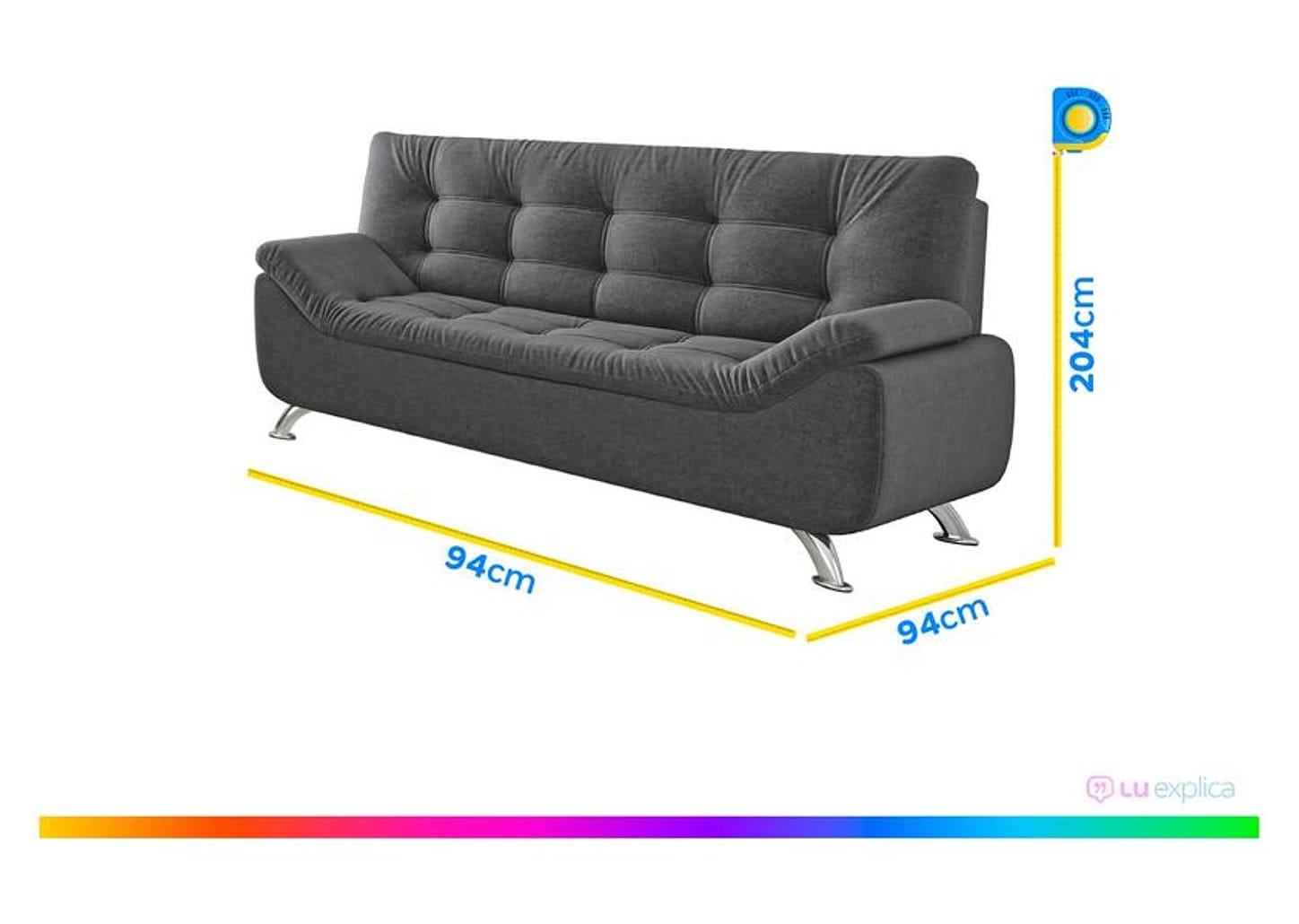 Sofá 2 Lugares Suede Linoforte Durban