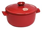 Caçarola Emile Henry de Cerâmica com Tampa 22cm 2,5L Vermelha