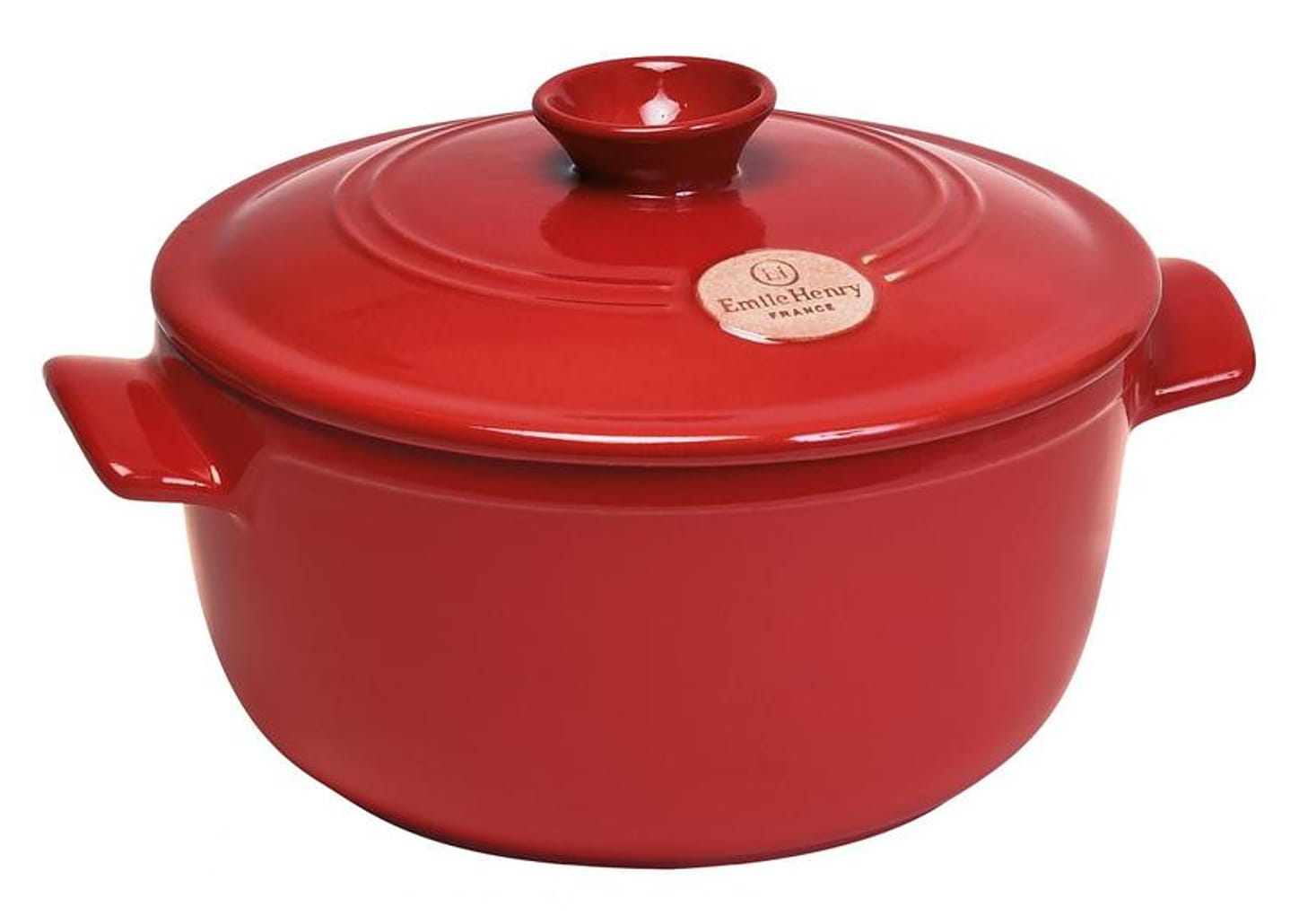 Caçarola Emile Henry de Cerâmica com Tampa 22cm 2,5L Vermelha
