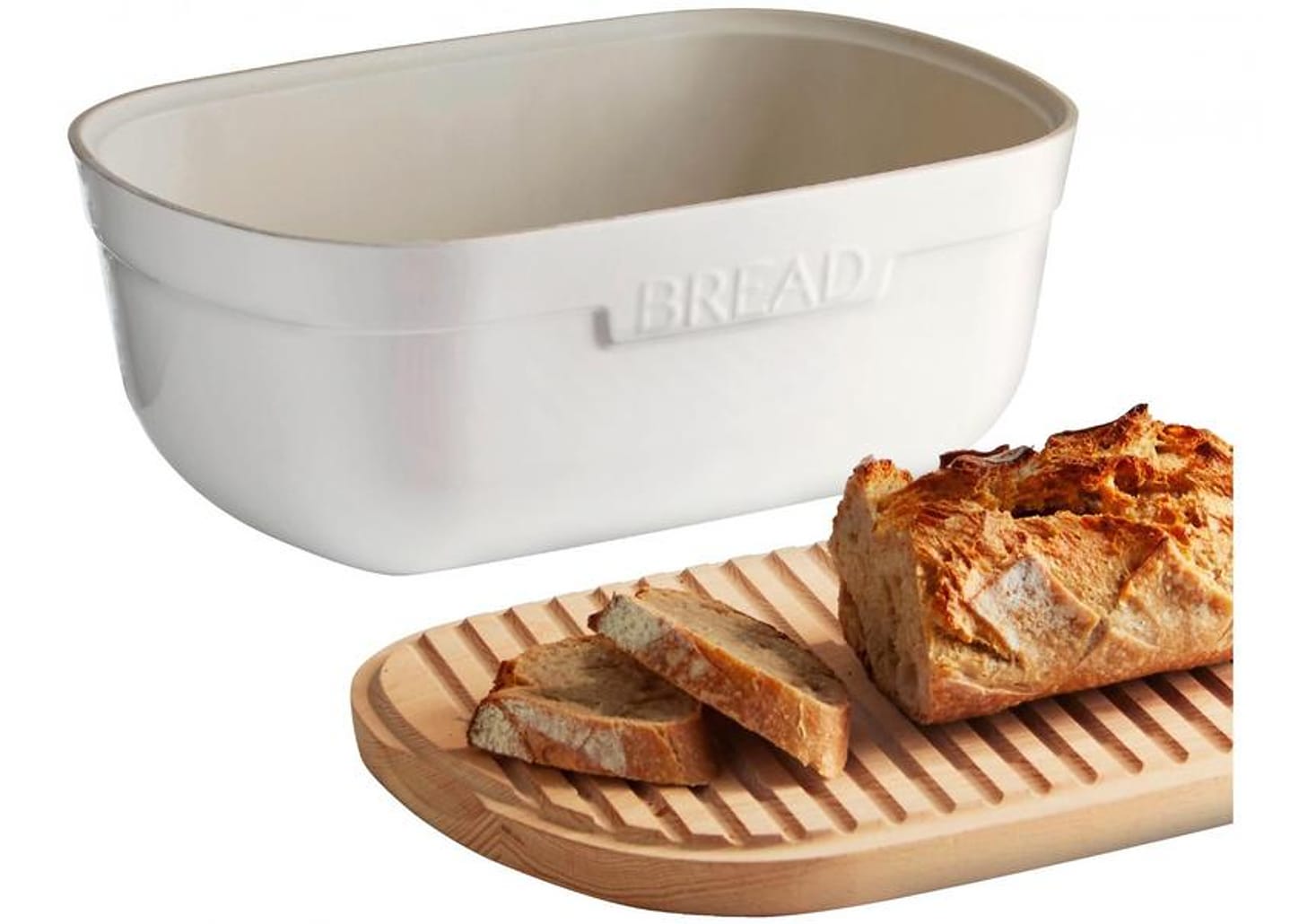 Porta-pão de Cerâmica e Madeira Emile Henry