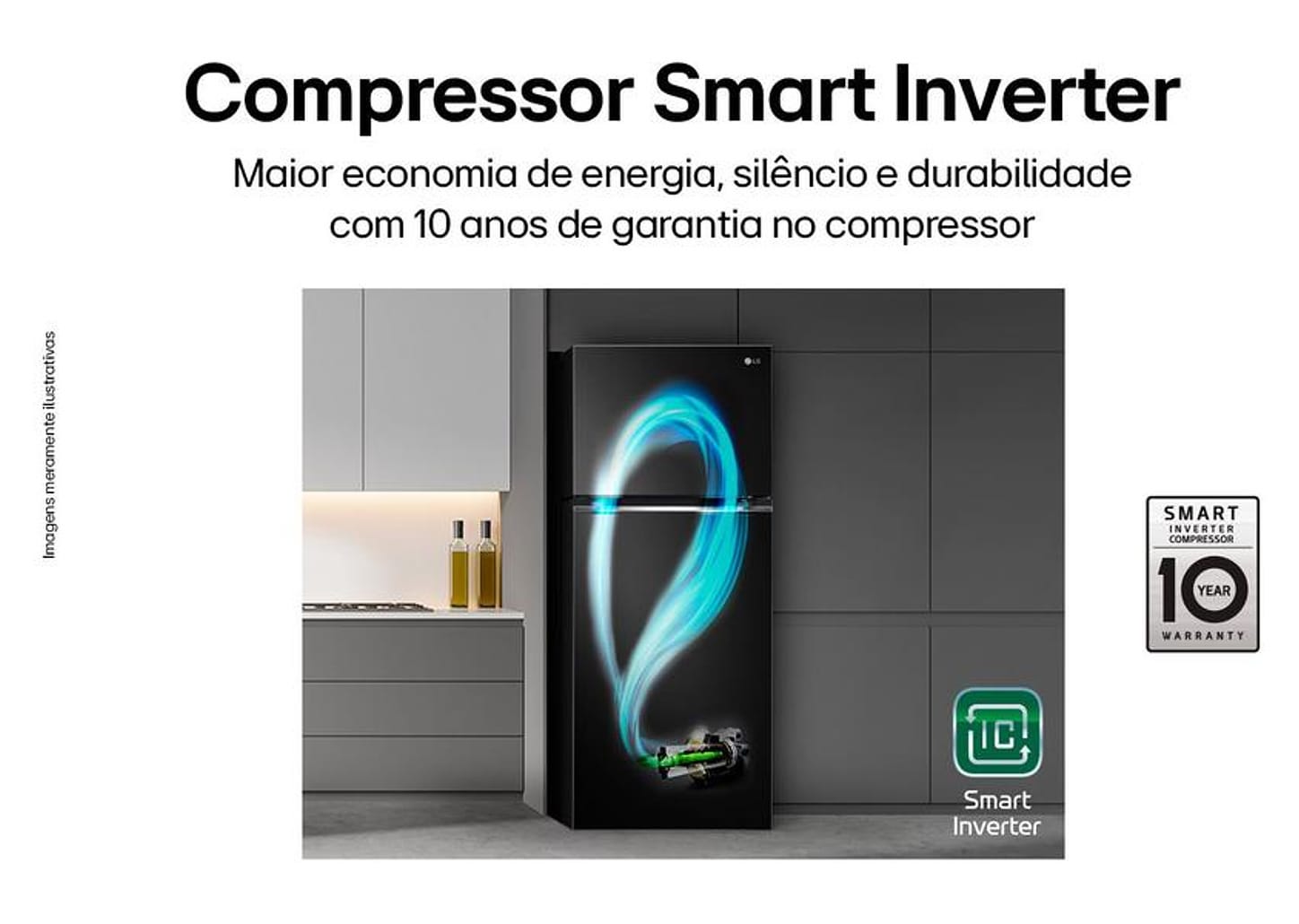 Geladeira/Refrigerador LG Frost Free Black 395L - GN-B392PXG2 Compressor Inverter