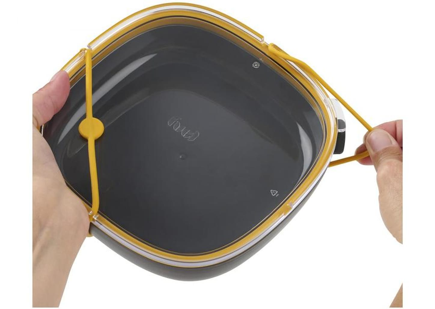 Bowl de Polipropileno e Silicone Amarelo e Preto com Tampa Trudeau