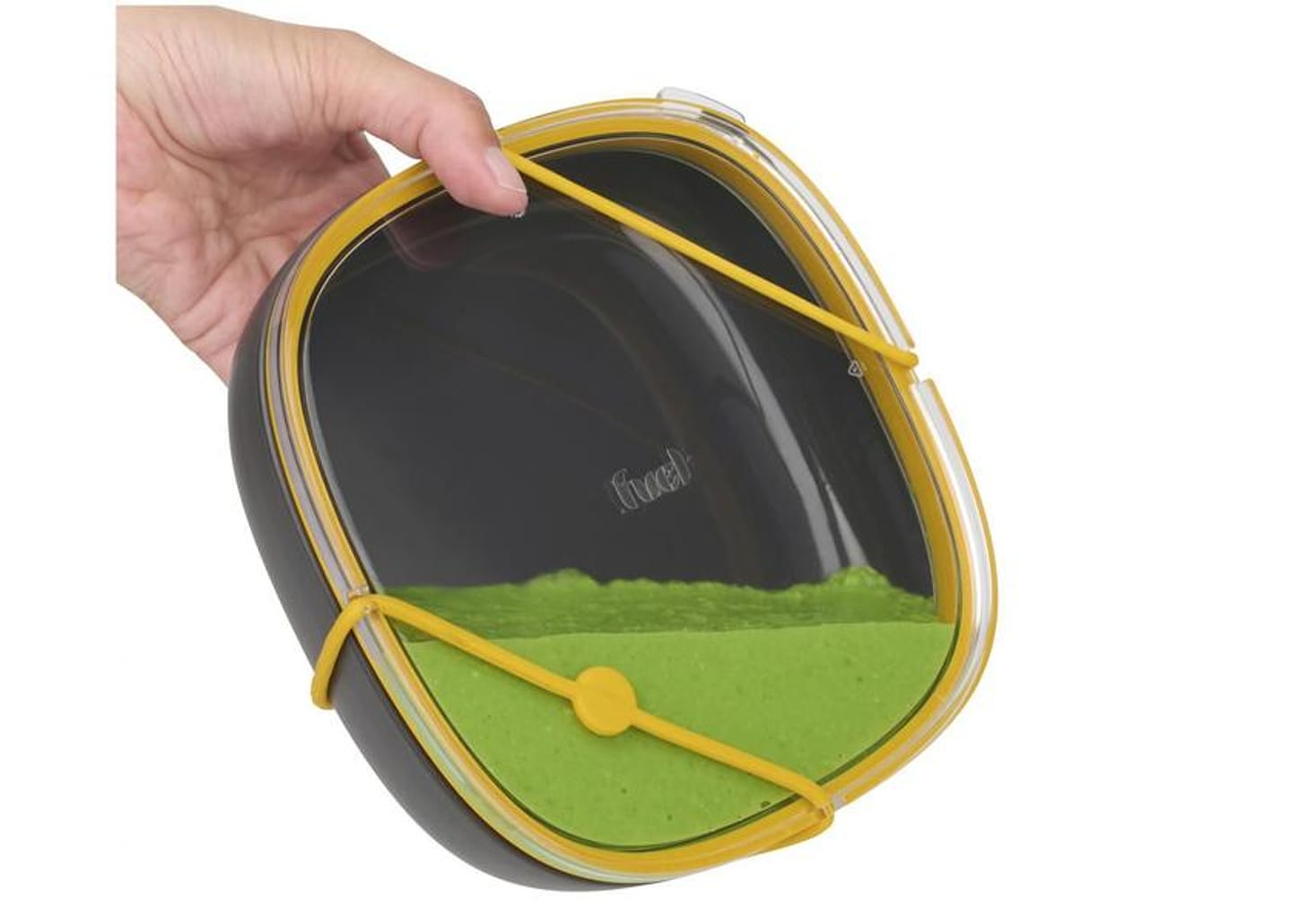 Bowl de Polipropileno e Silicone Amarelo e Preto com Tampa Trudeau