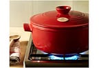 Caçarola Emile Henry de Cerâmica com Tampa 28,5cm 5L Vermelha