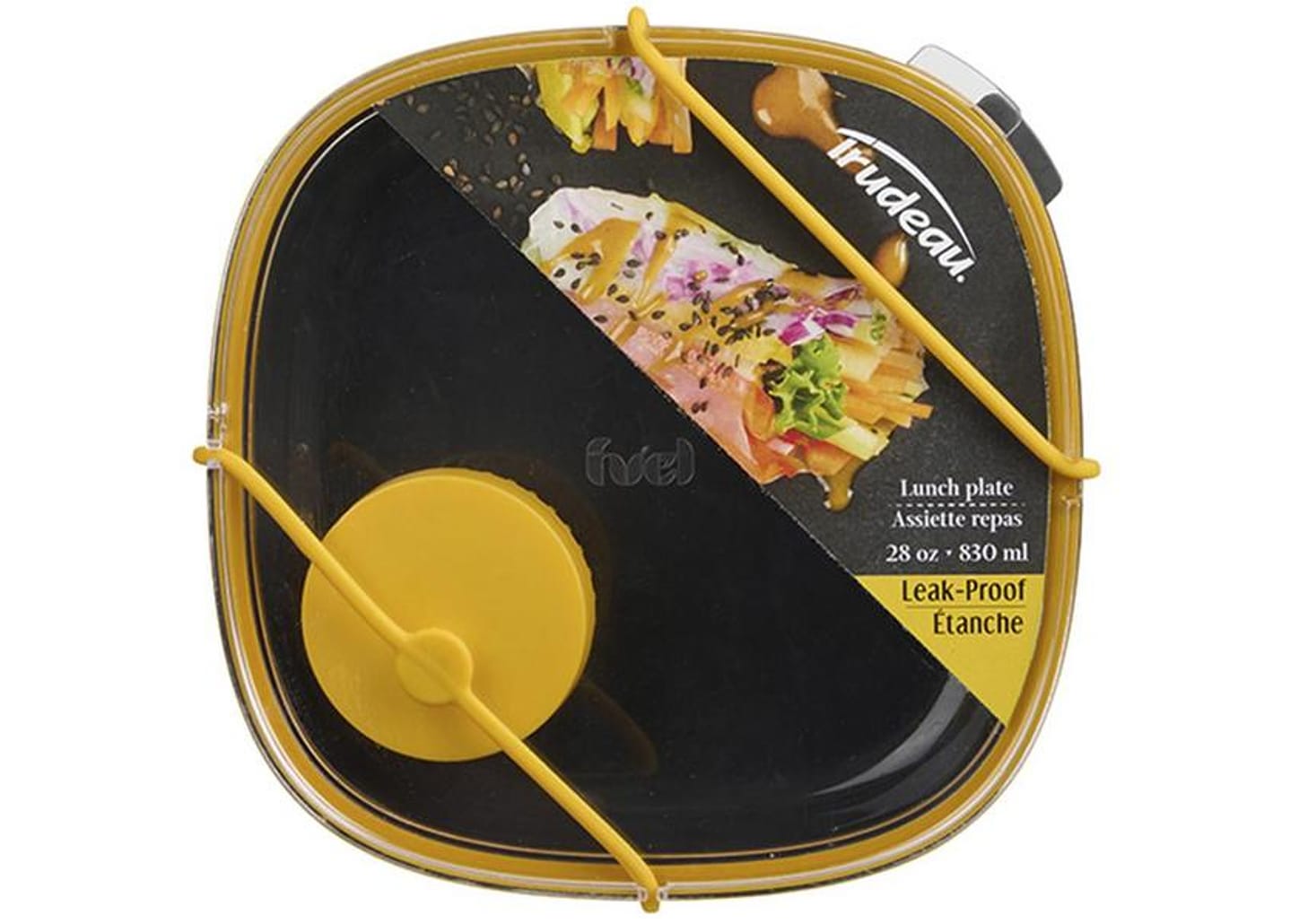 Bowl de Polipropileno e Silicone Amarelo e Preto com Tampa Trudeau