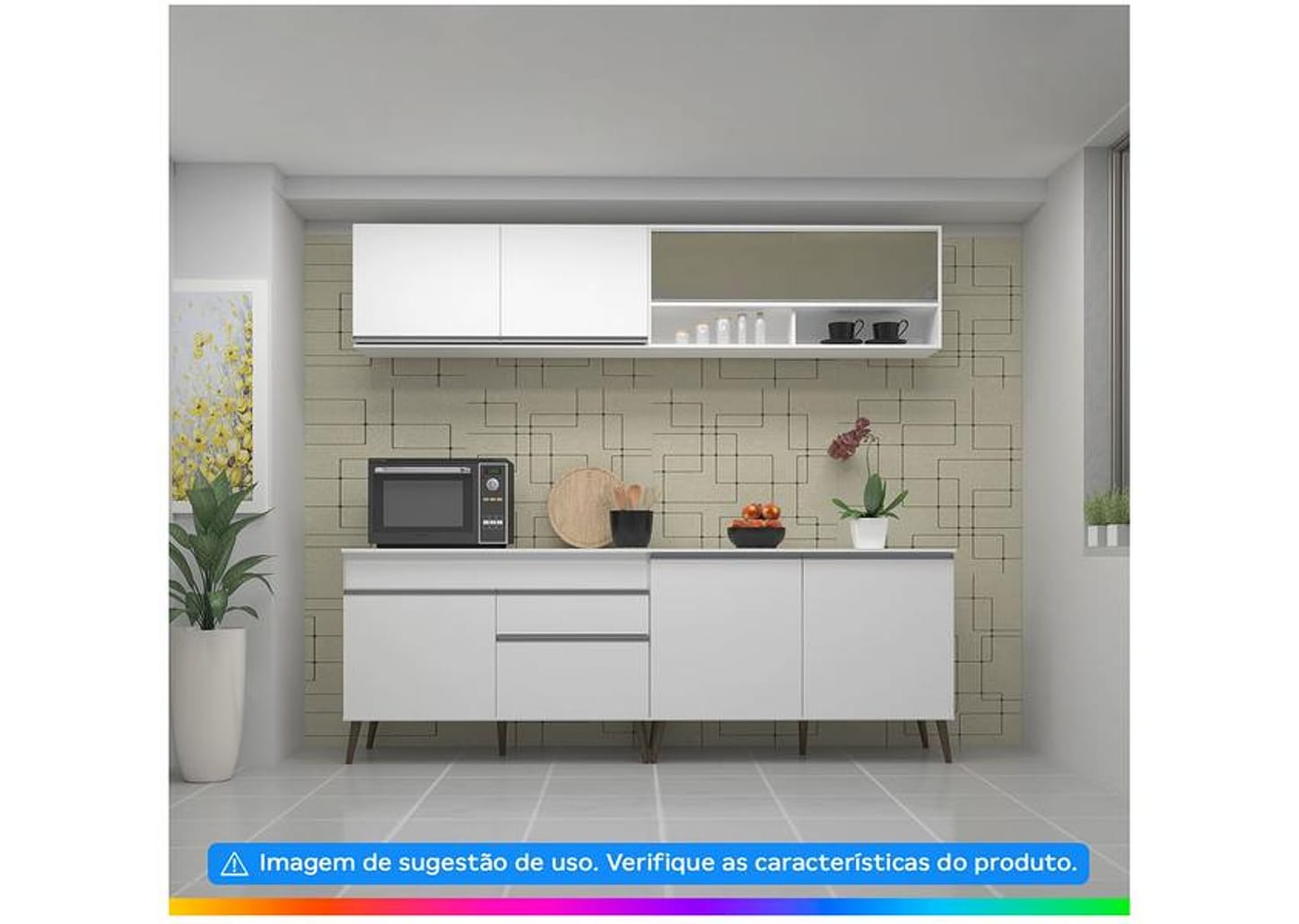 Armário de Cozinha Aéreo Luciane Veneza 2 Portas 120x50cm