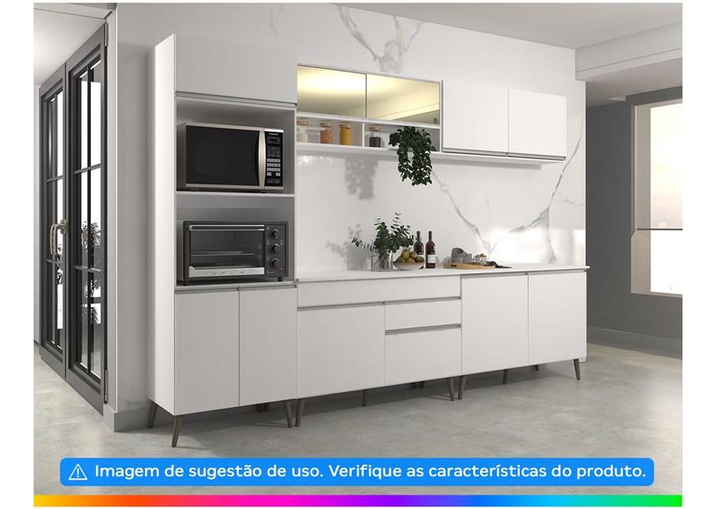 Armário de Cozinha Aéreo Luciane Veneza 2 Portas 120x50cm