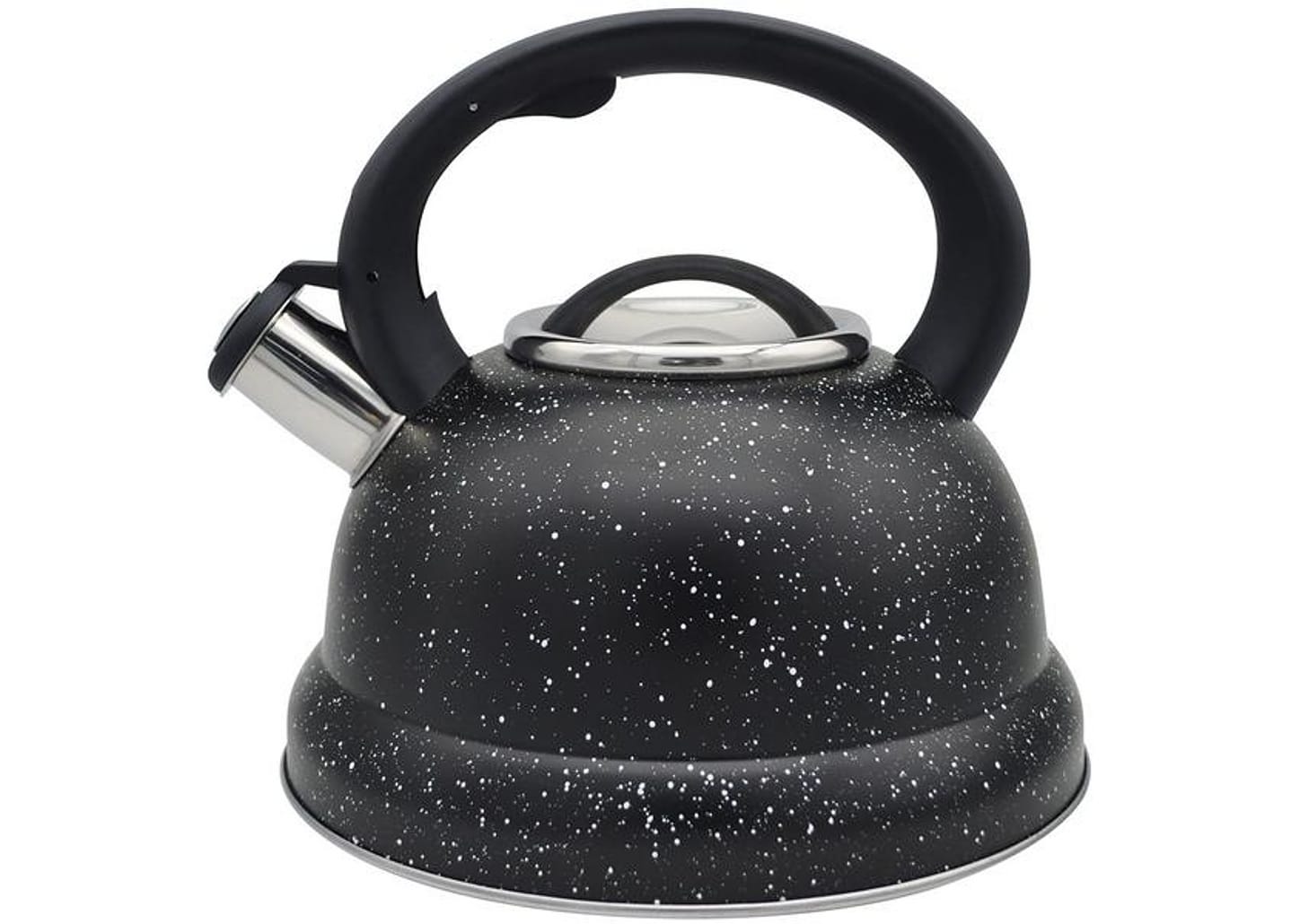 Chaleira Brinox Inox com Apito Preto Marble 2,7L Roma