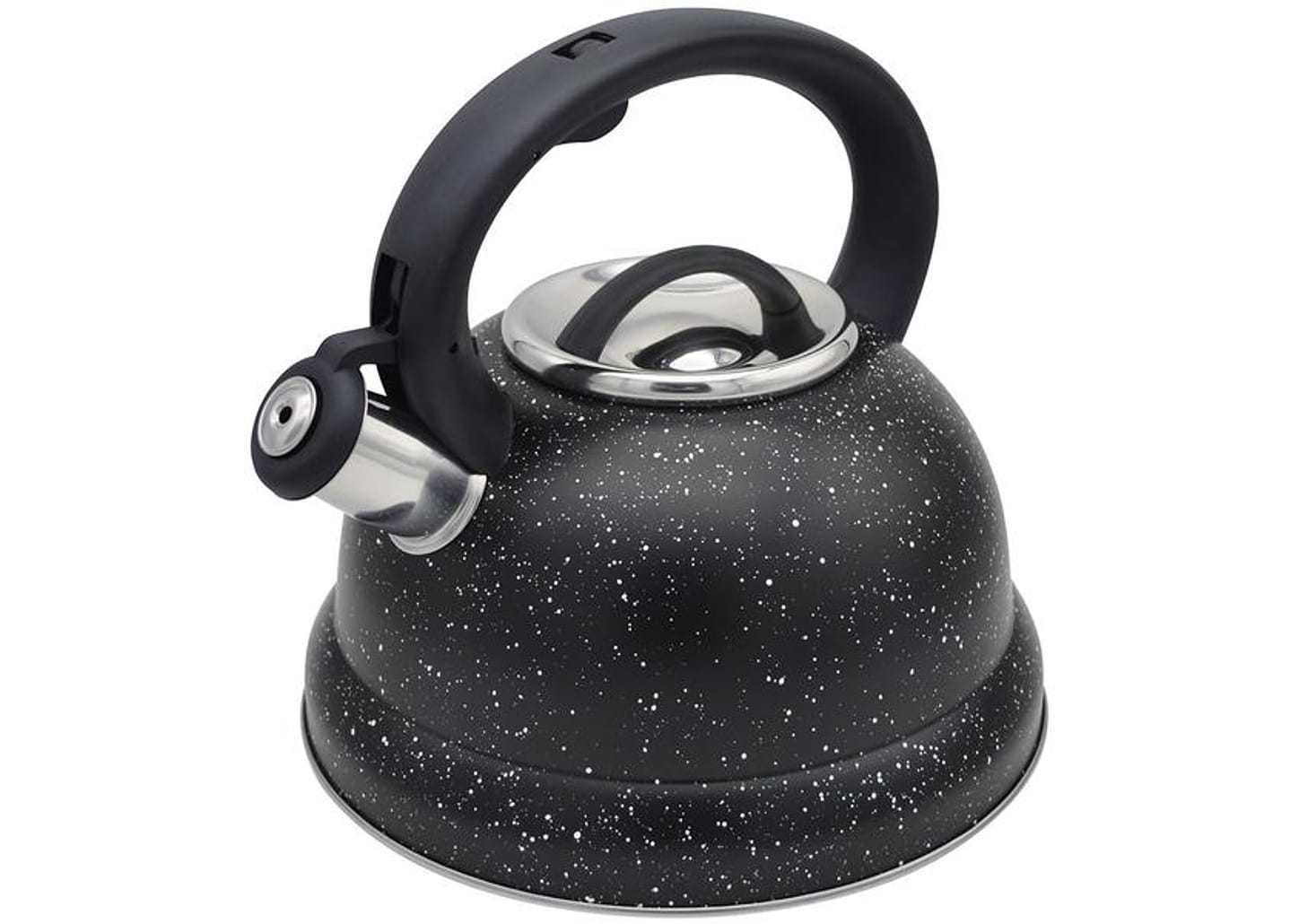 Chaleira Brinox Inox com Apito Preto Marble 2,7L Roma