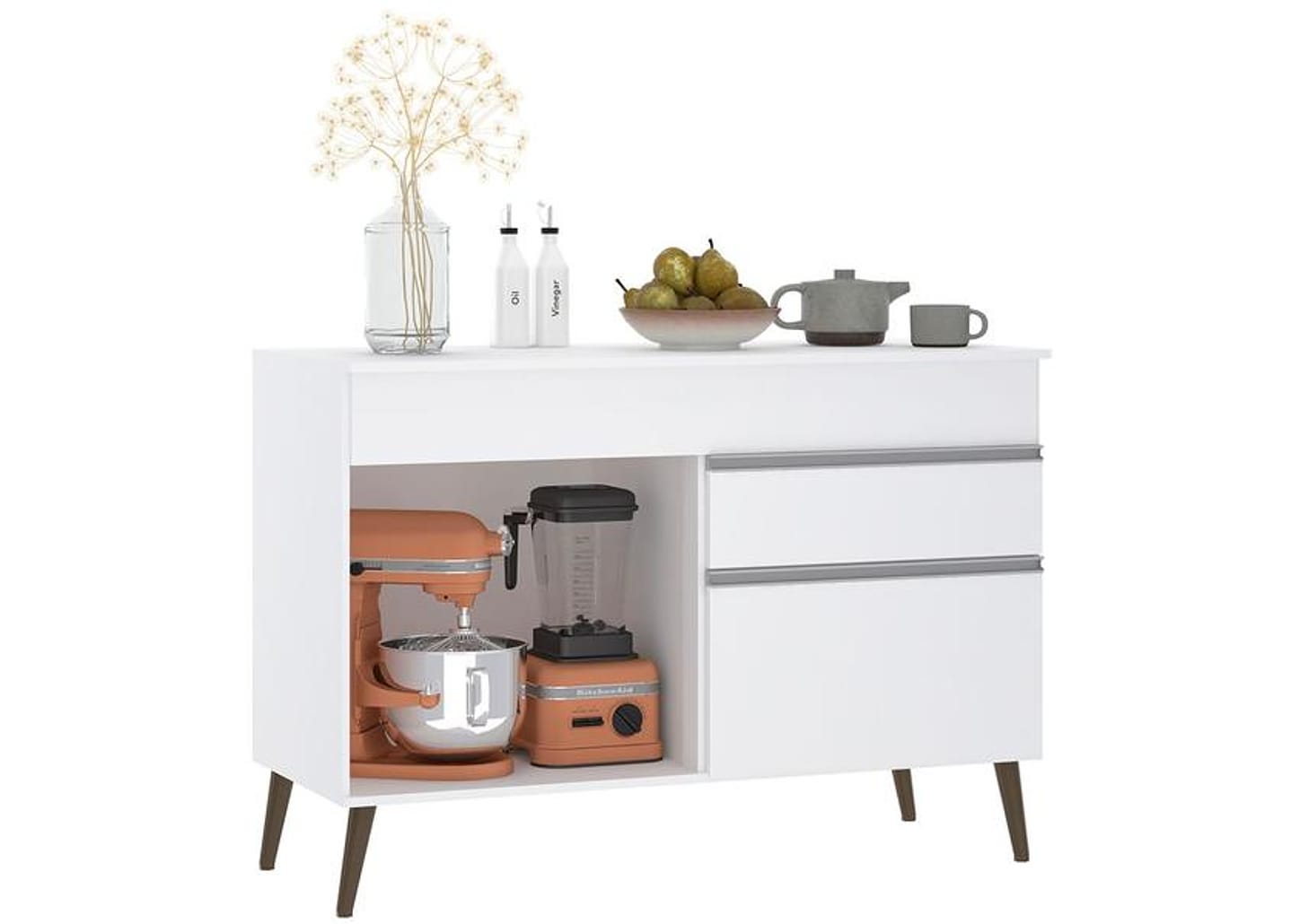 Balcão de Cozinha com Tampo para Pia Luciane 2 Portas 1 Gaveta Veneza