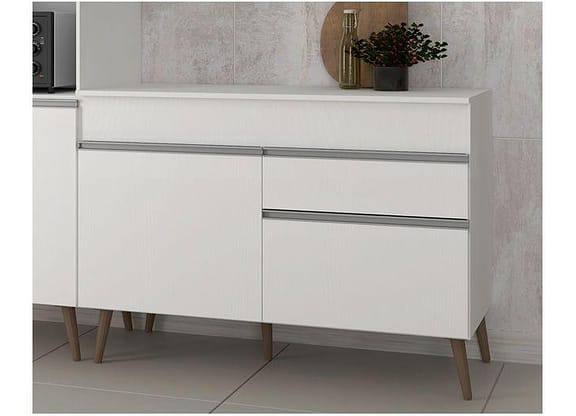 Balcão de Cozinha com Tampo para Pia Luciane 2 Portas 1 Gaveta Veneza