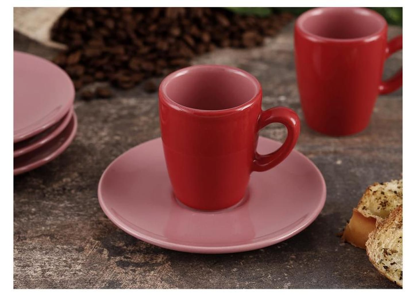 Jogo de Xícaras de Café de Porcelana 75ml Oxford Complementos Espresso 6 Peças