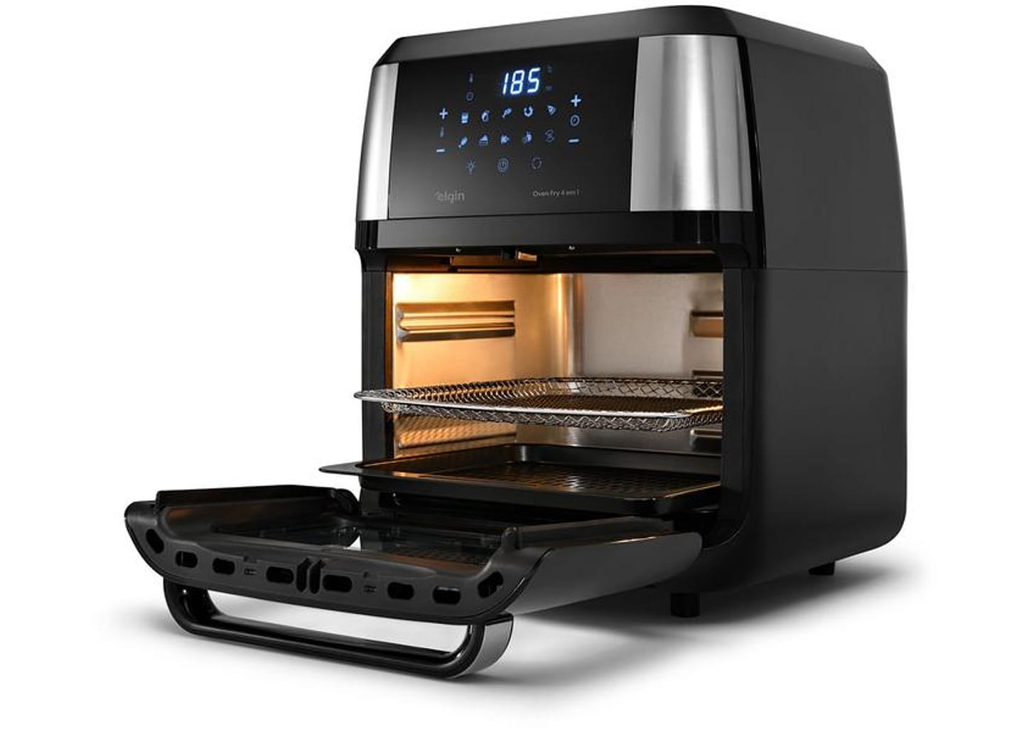 Fritadeira Elétrica sem Óleo/Air Fryer Elgin - Oven Fry 4 em 1 Preta com Forno 12L