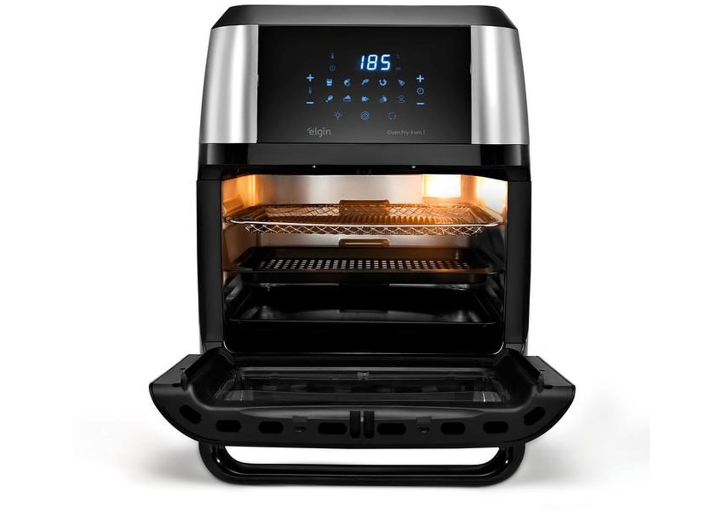 Fritadeira Elétrica sem Óleo/Air Fryer Elgin - Oven Fry 4 em 1 Preta com Forno 12L