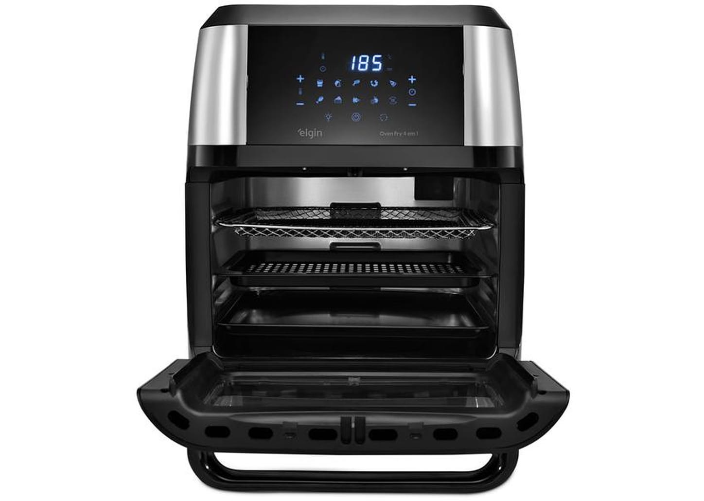 Fritadeira Elétrica sem Óleo/Air Fryer Elgin - Oven Fry 4 em 1 Preta com Forno 12L