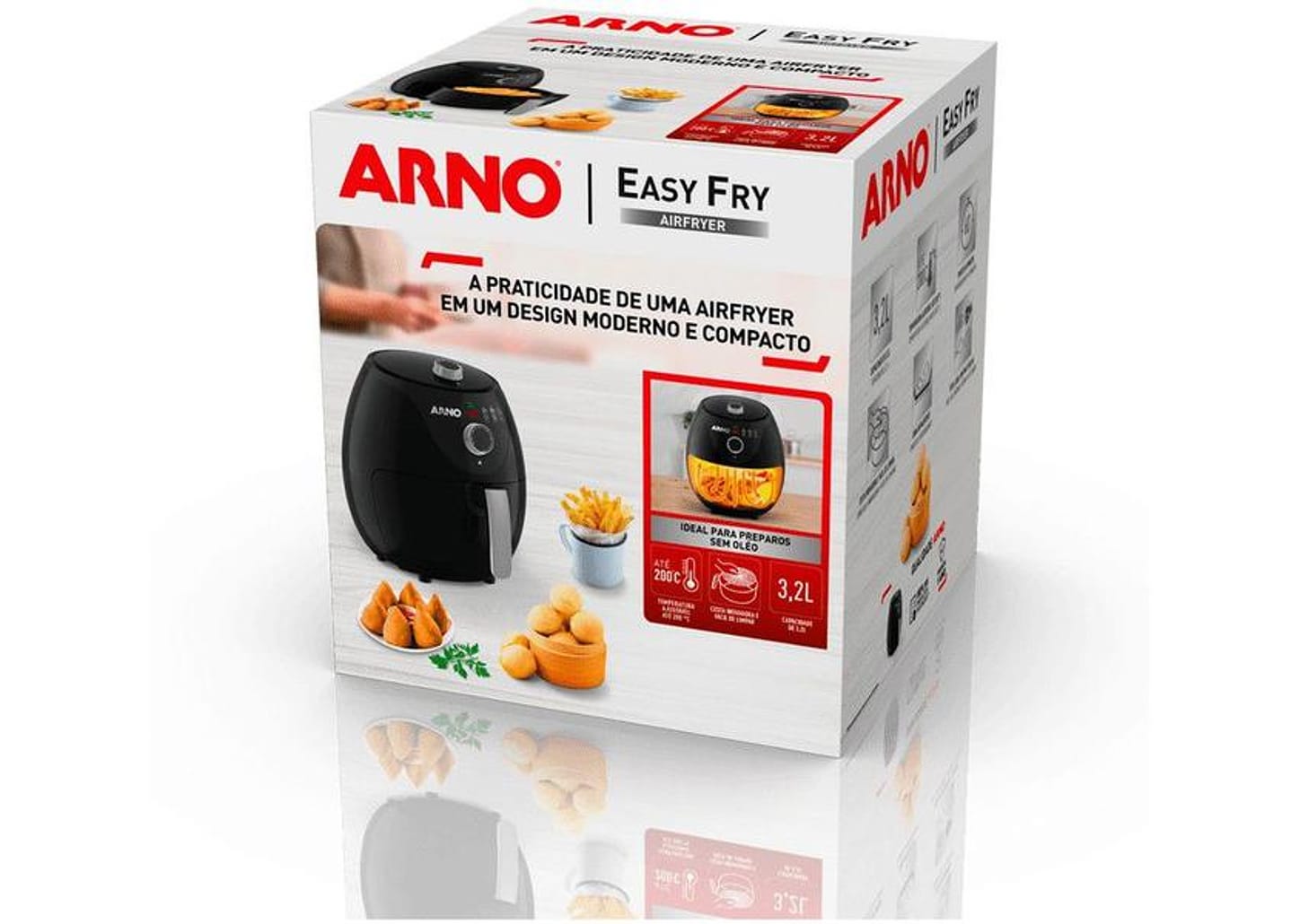 Fritadeira Elétrica sem Óleo/Air Fryer Arno - Easy Fry Preta com Timer 3,2L