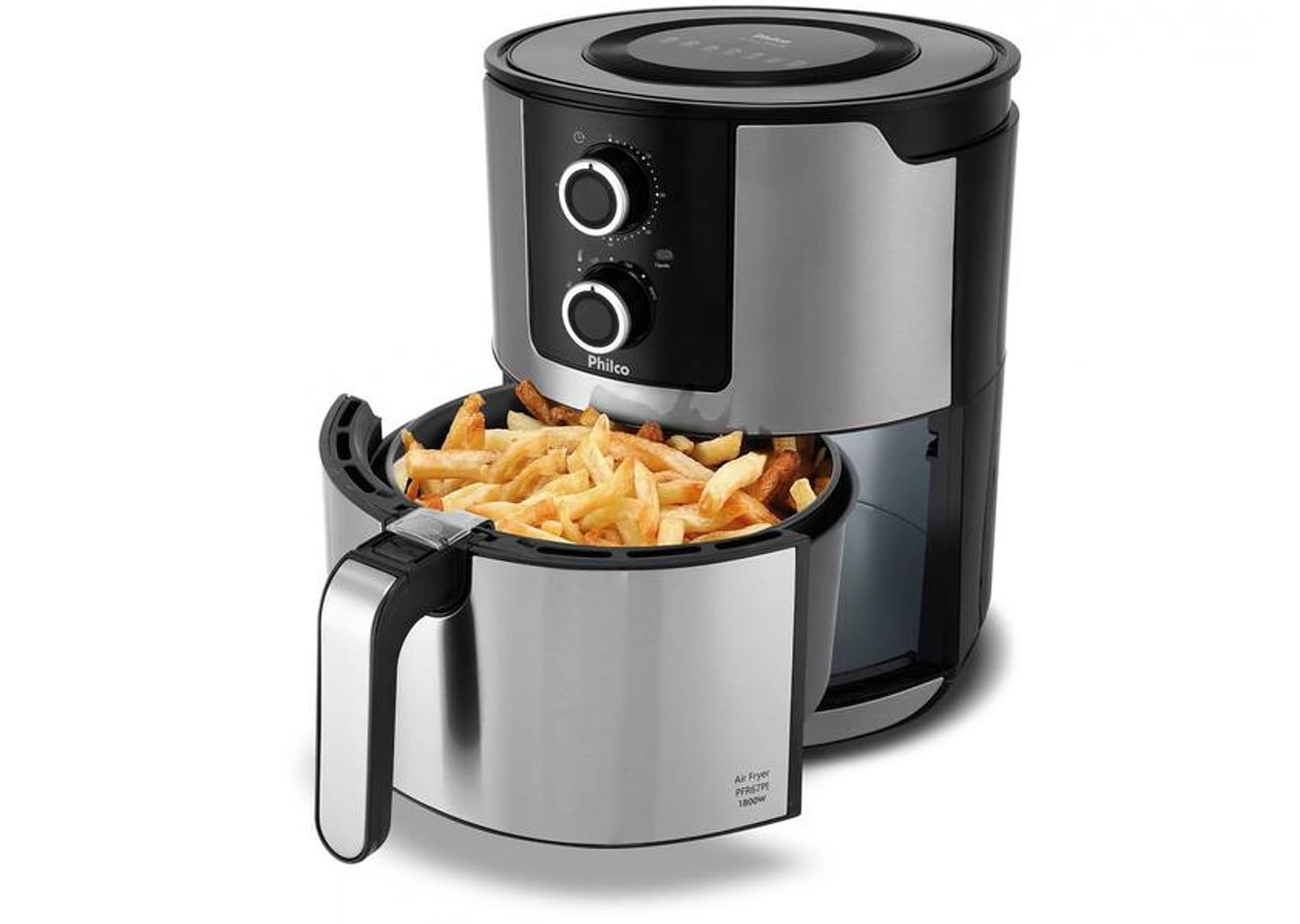 Fritadeira Elétrica sem Óleo/Air Fryer Philco - Preta e Prata 6,1L