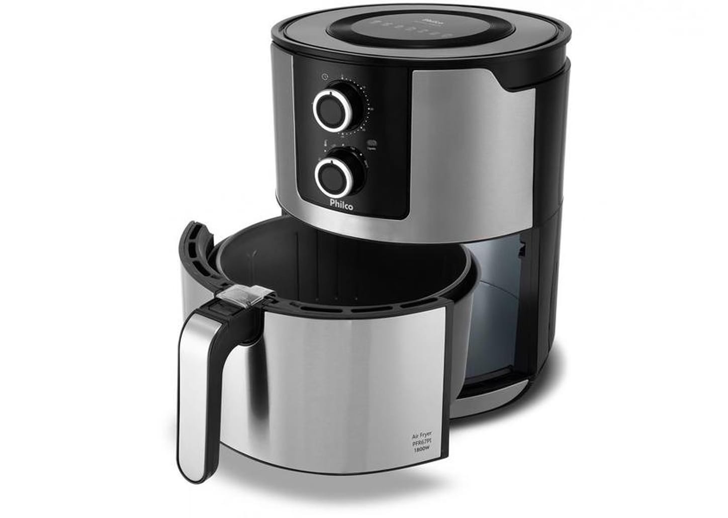 Fritadeira Elétrica sem Óleo/Air Fryer Philco - Preta e Prata 6,1L