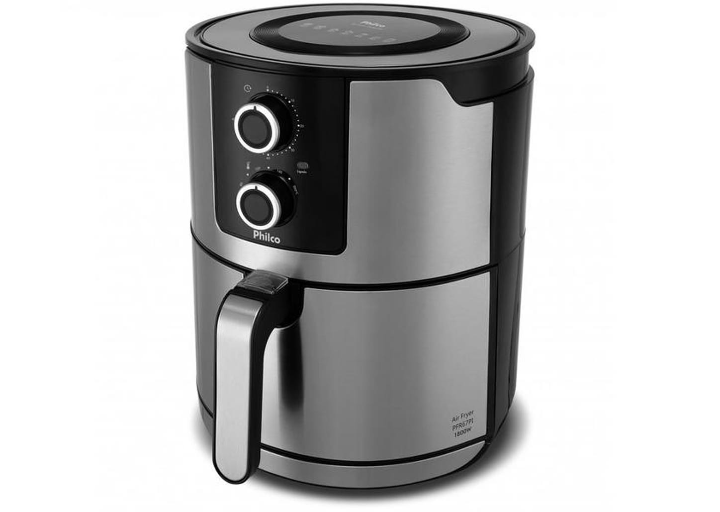 Fritadeira Elétrica sem Óleo/Air Fryer Philco - Preta e Prata 6,1L