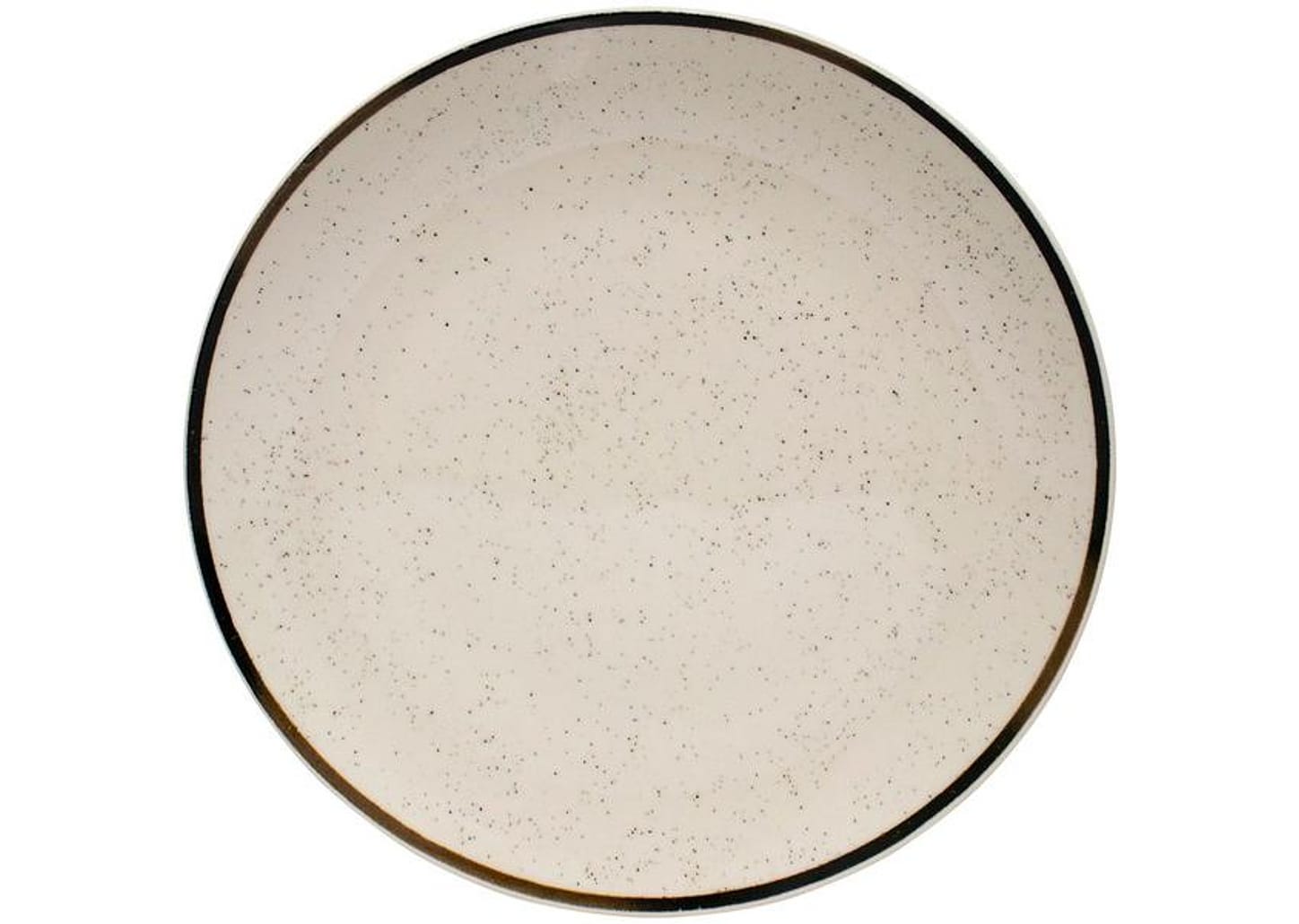 Aparelho de Jantar e Chá 20 Peças Oxford de Cerâmica Bege e Marrom Redondo Unni Brisa