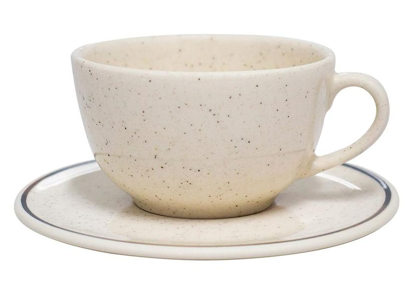 Aparelho de Jantar e Chá 20 Peças Oxford de Cerâmica Bege e Marrom Redondo Unni Brisa