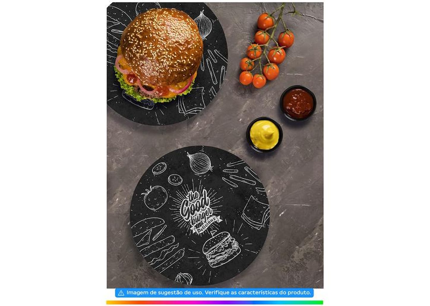 Conjunto para Servir Alleanza Burguer Black 4 Peças