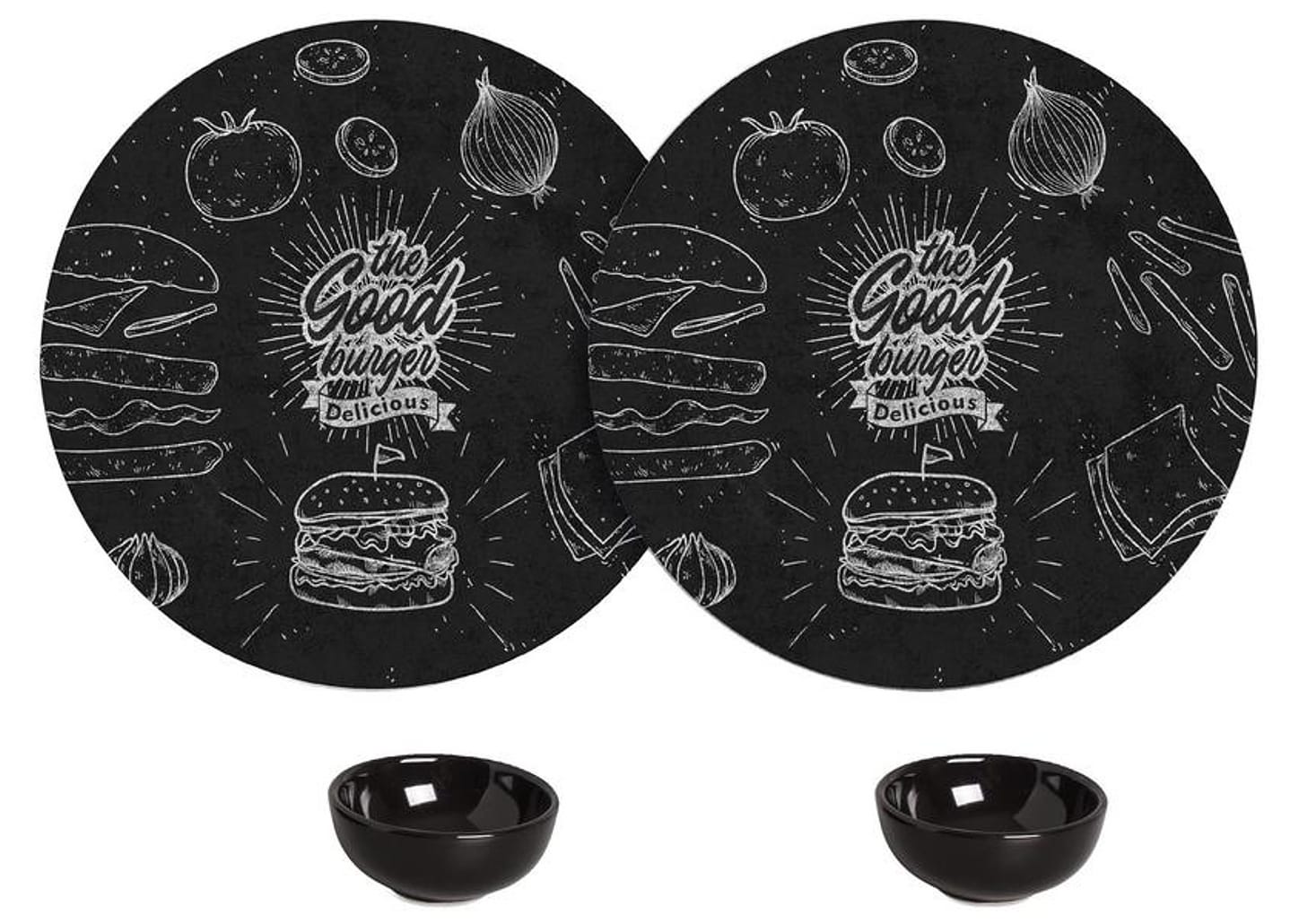 Conjunto para Servir Alleanza Burguer Black 4 Peças