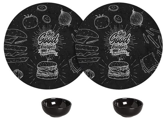 Conjunto para Servir Alleanza Burguer Black 4 Peças
