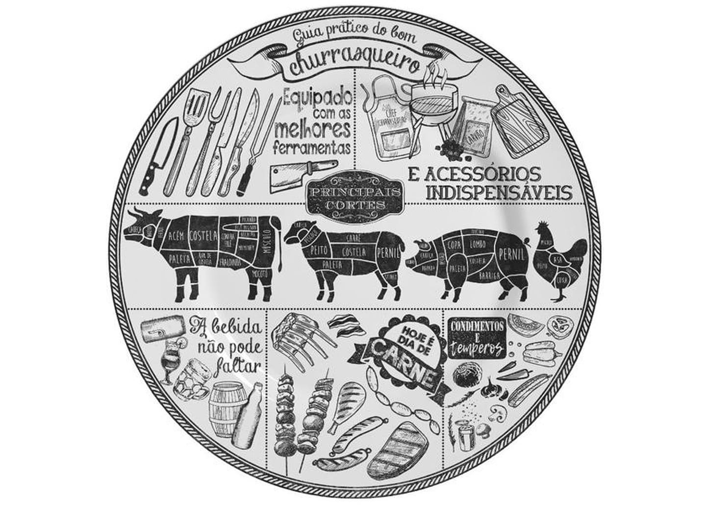 Conjunto para Servir Alleanza Churrasco 4 Peças