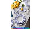 Aparelho de Jantar Sobremesa e Chá 20 Peças Tramontina de Porcelana Azul Redondo Algarve