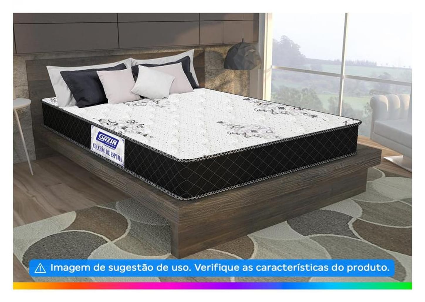 Colchão Casal Gazin de Espuma D33 15x138x188cm - Supreme