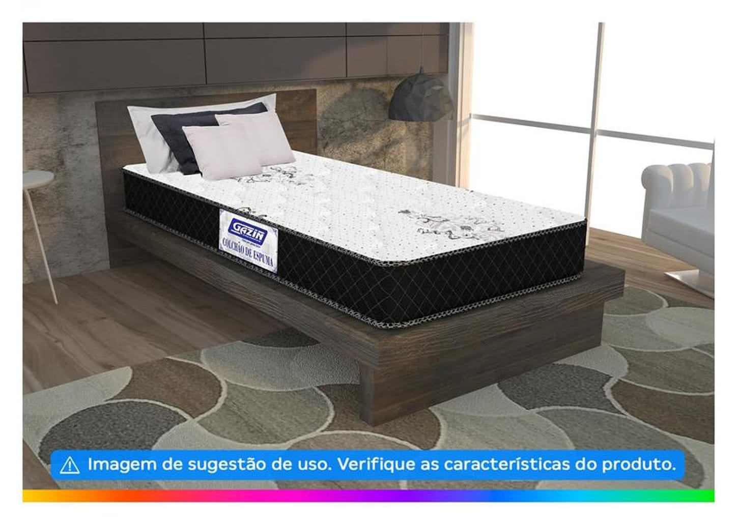 Colchão Solteiro Gazin de Espuma D33 15x78x188cm - Supreme