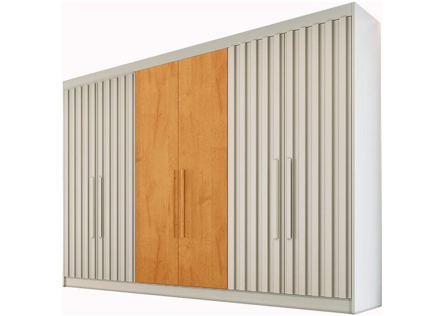 Guarda-roupa Casal 6 Portas 6 Gavetas Móveis Europa Ripado Potente