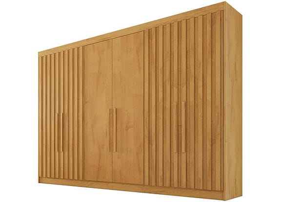 Guarda-roupa Casal 6 Portas 6 Gavetas Móveis Europa Ripado Potente