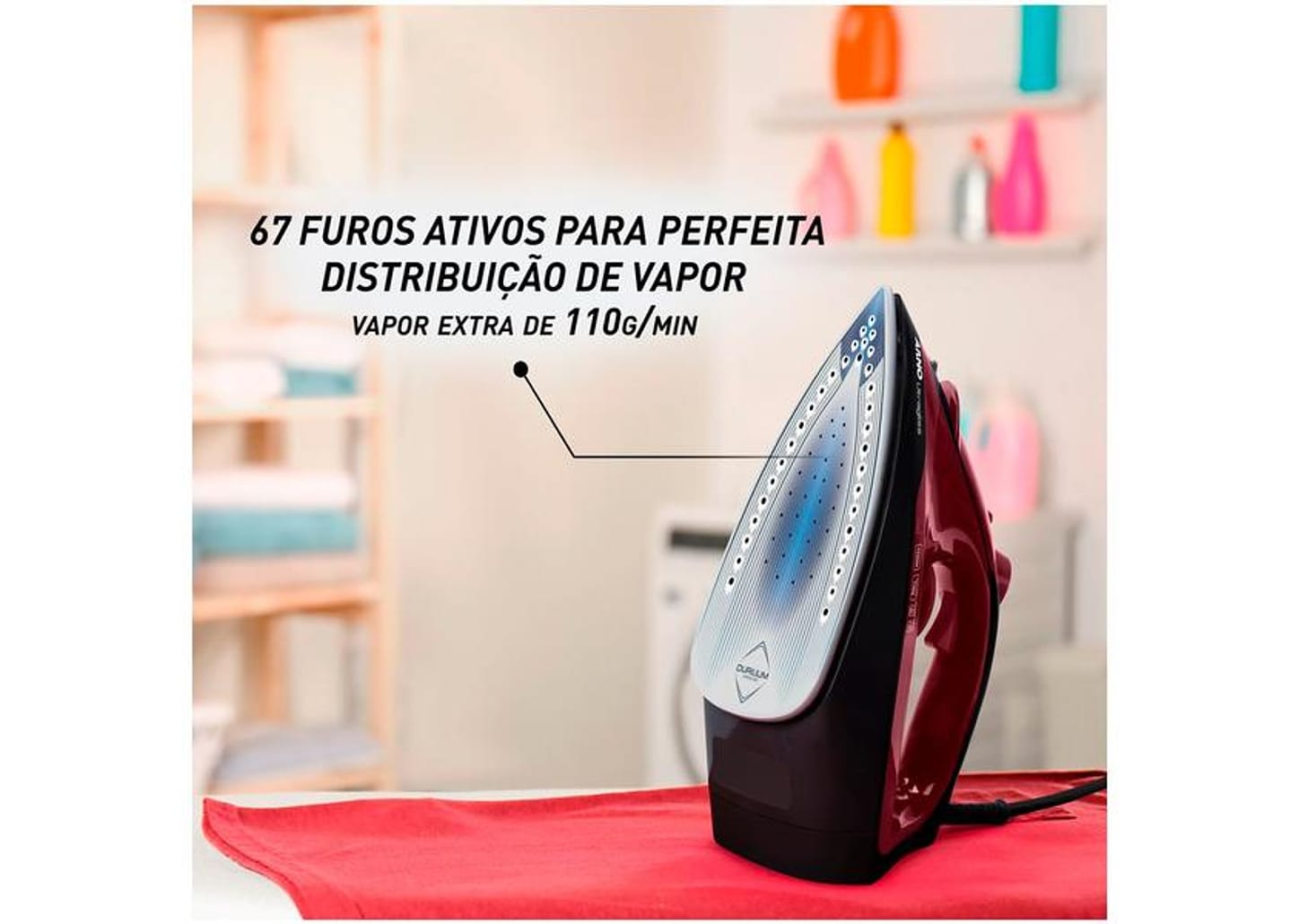 Ferro de Passar Roupa a Vapor Arno Ultragliss FMV - Rosa e Preto