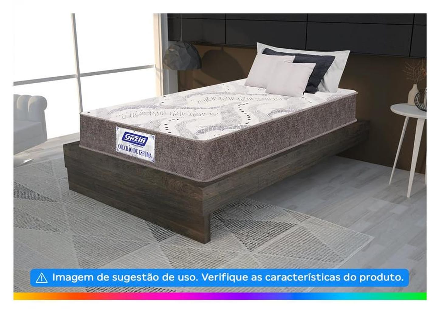 Colchão Solteiro Gazin de Espuma D20 12x88x188cm - Supreme