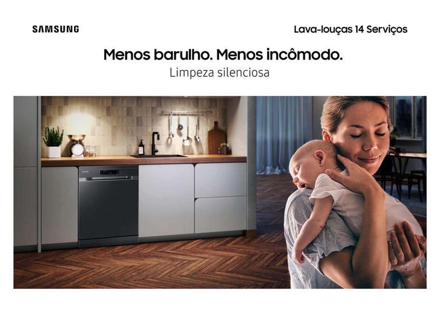 Lava-louças Samsung 14 Serviços com Função - Higienizar DW60C7050 Preta